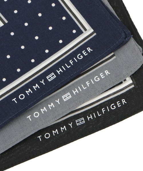 TOMMY HILFIGER（トミーヒルフィガー）の「TOMMY HILFIGER 綿100％ Hロゴ×ドット柄 ハンカチ 02582251（ハンカチ/ハンドタオル・メンズ・ブラック/ネイビー/グレー・FREE）」の5枚目の写真