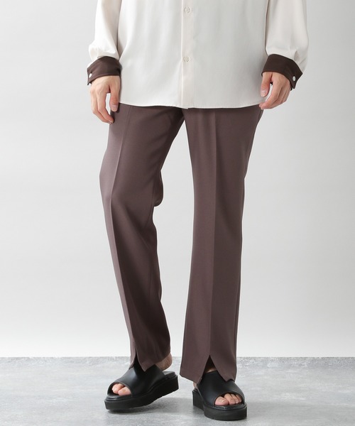 RAGEBLUE（レイジブルー）の「センタープレス/PEスソスリットフレアパンツ/957081（スラックス・メンズ・ブラック/ベージュ系その他2・MEDIUM/LARGE）」の3枚目の写真