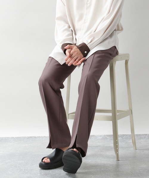 RAGEBLUE（レイジブルー）の「センタープレス/PEスソスリットフレアパンツ/957081（スラックス・メンズ・ブラック/ベージュ系その他2・MEDIUM/LARGE）」の8枚目の写真