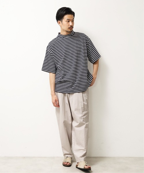 417 EDIFICE（フォーワンセブンエディフィス）の「ボーダーモックネックハーフスリーブ（Tシャツ/カットソー・メンズ・ホワイト/ネイビー・MEDIUM/LARGE）」の10枚目の写真