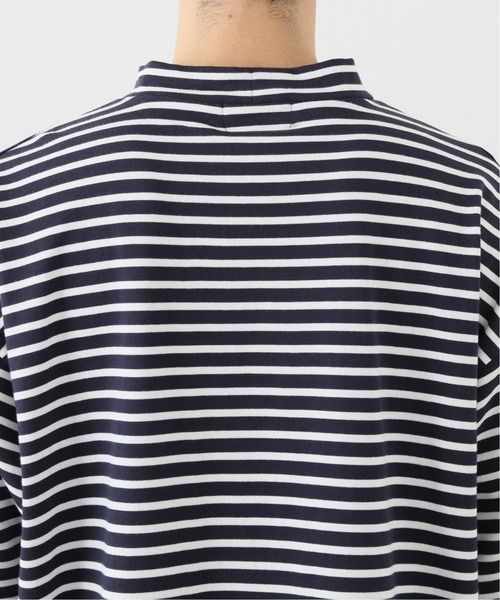 417 EDIFICE（フォーワンセブンエディフィス）の「ボーダーモックネックハーフスリーブ（Tシャツ/カットソー・メンズ・ホワイト/ネイビー・MEDIUM/LARGE）」の9枚目の写真