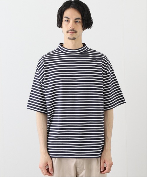 417 EDIFICE（フォーワンセブンエディフィス）の「ボーダーモックネックハーフスリーブ（Tシャツ/カットソー・メンズ・ホワイト/ネイビー・MEDIUM/LARGE）」の6枚目の写真