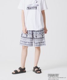 【PEANUTS/ピーナッツ】 ミニ裏毛総柄ショーツ