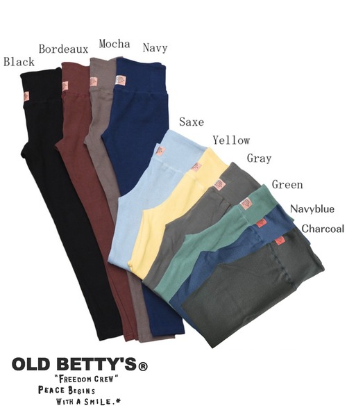 OLD BETTY'S(オールドベティーズ)の「OLD BETTY'S Stretch Leggings/オールドベティーズ ストレッチ レギンス(レギンス/スパッツ・レディース・モカ/ブラック/グリーン/イエロー/ネイビー/ボルドー/グレー/サックスブルー/ネイビー系/チャコール・FREE)」の13枚目の写真