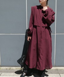 CORNERS | 【2021秋物新作】スラブジョーゼット2wayレイヤード風シャツワンピース(シャツワンピース)