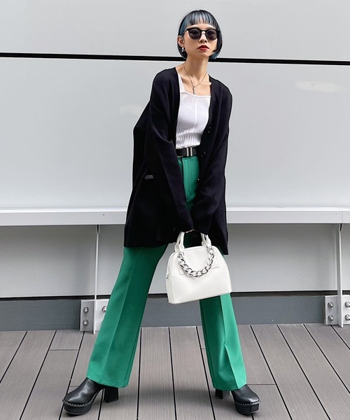 PAGEBOY（ページボーイ）の「WフェイスVネックBIGカーディガン（ニット/セーター・レディース・オフホワイト/ブラック/ブラウン系その他/グレイッシュベージュ・FREE）」の12枚目の写真