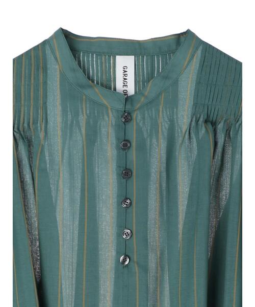 GARAGE OF GOOD CLOTHING(ガレージオブグッドクロージング)の「ピンタックドビーストライプブラウス*(シャツ/ブラウス・レディース・アイボリー/グリーン・FREE)」の13枚目の写真