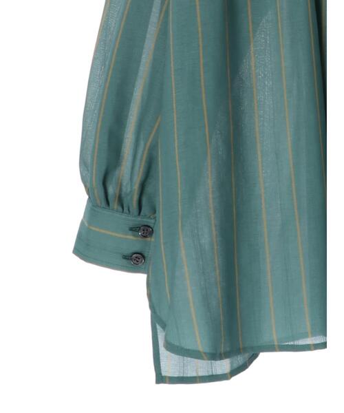 GARAGE OF GOOD CLOTHING(ガレージオブグッドクロージング)の「ピンタックドビーストライプブラウス*(シャツ/ブラウス・レディース・アイボリー/グリーン・FREE)」の14枚目の写真