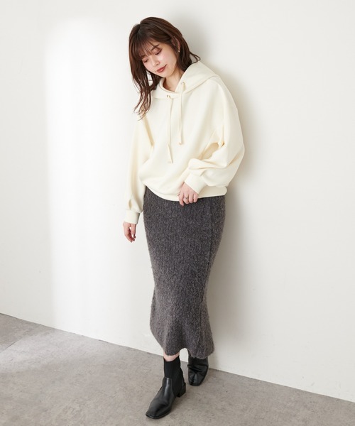 natural couture(ナチュラルクチュール)の「ふんわりMIXニットナロースカート(スカート・レディース・オフホワイト/ラベンダー/チャコール・FREE)」の15枚目の写真