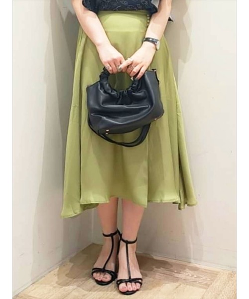 Te chichi TERRASSE（テチチテラス）の「楊柳サテンスカート（スカート・レディース・ベージュ/チャコール/グリーン・ﾌﾘ-）」の3枚目の写真