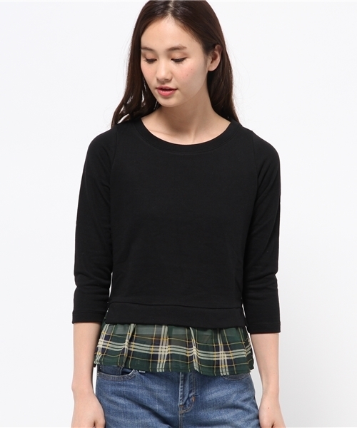 OUTLET（アウトレット）の「【CIAOPANIC TYPY】ペプラムスウェットプルオーバー（スウェット・レディース・ブラック/グレー/ネイビー・FREE）」の4枚目の写真