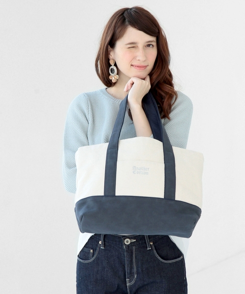 Another Edition（アナザーエディション）の「キャンバストートMサイズ/AEBC Canvas TOTE M（トートバッグ・レディース・ブラック/ネイビー/コバルトブルー/その他1・ﾌﾘ-）」の3枚目の写真