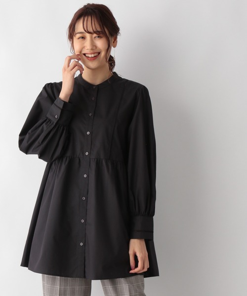GLOBAL WORK(グローバルワーク)の「キリカエチュニック【MATINEE LINE】/215882(シャツ/ブラウス・レディース・ブラック/オフホワイト/ラベンダー・MEDIUM/LARGE)」の6枚目の写真