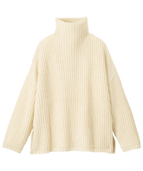 GeeRA（ジーラ）の「オーバーサイズタートルニット（ニット/セーター・レディース・アイボリー/杢グレー・X-LARGE/LARGE/MEDIUM）」の3枚目の写真