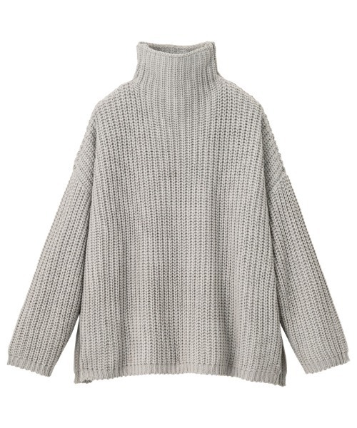 GeeRA（ジーラ）の「オーバーサイズタートルニット（ニット/セーター・レディース・アイボリー/杢グレー・X-LARGE/LARGE/MEDIUM）」の4枚目の写真