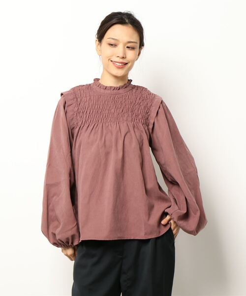 STYLEBLOCK（スタイルブロック）の「ボリュームスリーブシャーリングブラウス（シャツ/ブラウス・レディース・ブラック/アッシュグレー/ピンク/オフホワイト/ブルー・M）」の5枚目の写真