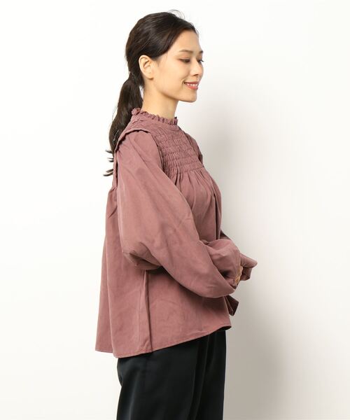 STYLEBLOCK（スタイルブロック）の「ボリュームスリーブシャーリングブラウス（シャツ/ブラウス・レディース・ブラック/アッシュグレー/ピンク/オフホワイト/ブルー・M）」の7枚目の写真