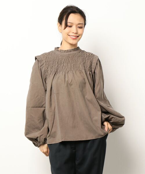 STYLEBLOCK（スタイルブロック）の「ボリュームスリーブシャーリングブラウス（シャツ/ブラウス・レディース・ブラック/アッシュグレー/ピンク/オフホワイト/ブルー・M）」の8枚目の写真