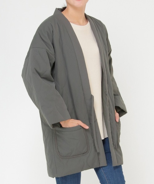 ikka(イッカ)の「TOASTY トースティ 半纏(はんてん)(その他アウター・レディース・チャコールグレー/オフホワイト/ミント・FREE)」の2枚目の写真