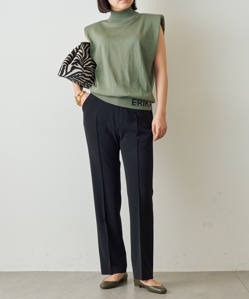 ERIKA CAVALLINI（エリカカヴァリー二）の「【ERIKA CAVALLINI】ショルダーパッドニット（ニット/セーター・レディース・カーキ・SMALL）」の8枚目の写真