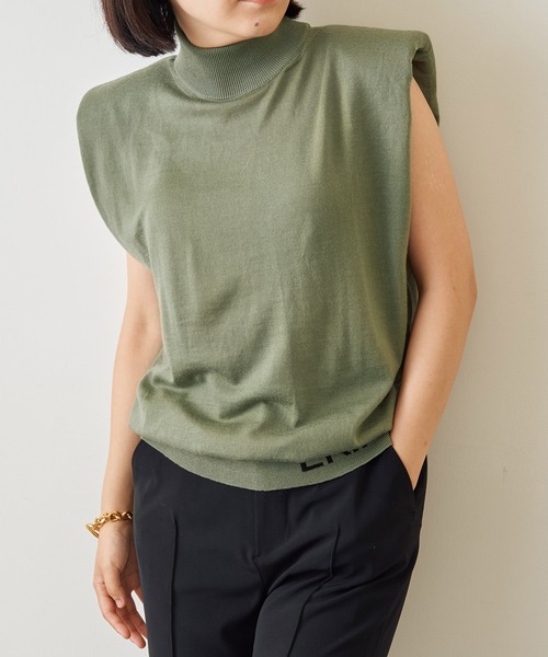 ERIKA CAVALLINI（エリカカヴァリー二）の「【ERIKA CAVALLINI】ショルダーパッドニット（ニット/セーター・レディース・カーキ・SMALL）」の9枚目の写真