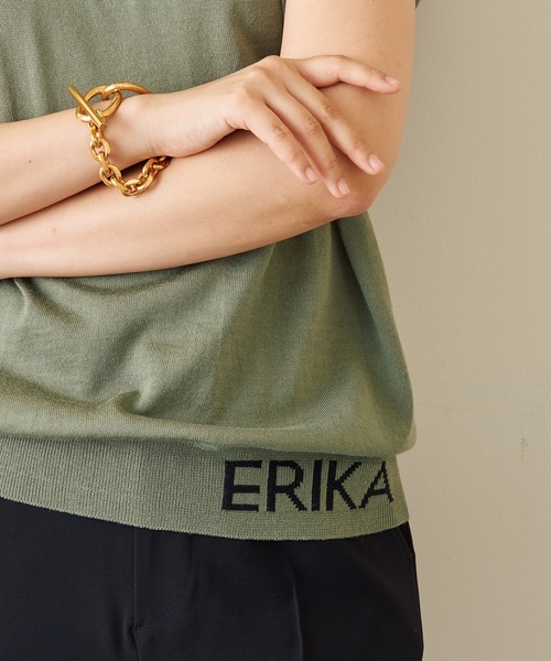 ERIKA CAVALLINI（エリカカヴァリー二）の「【ERIKA CAVALLINI】ショルダーパッドニット（ニット/セーター・レディース・カーキ・SMALL）」の17枚目の写真