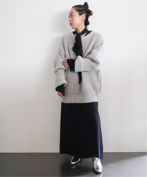 CITYSHOP(シティーショップ)の「AZE PULLOVER:ニット(ニット/セーター・レディース・グレー/カーキ/ネイビー・FREE)」の10枚目の写真