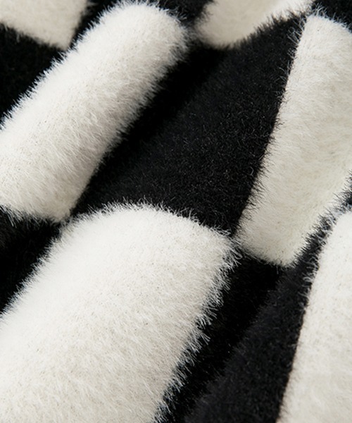 Fano Studios(ファノ ストゥディオズ)の「【Fano Studios】V-neck checkerboard pattern knitted cardigan FQ21S091(カーディガン/ボレロ・レディース・ブラック・S/M/L)」の21枚目の写真
