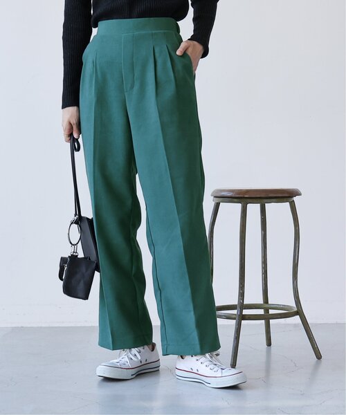 frames RAY CASSIN(フレームスレイカズン)の「センタープレスストレートパンツ(その他パンツ・レディース・パープル/ブラウン/グリーン/キナリ・FREE)」の4枚目の写真