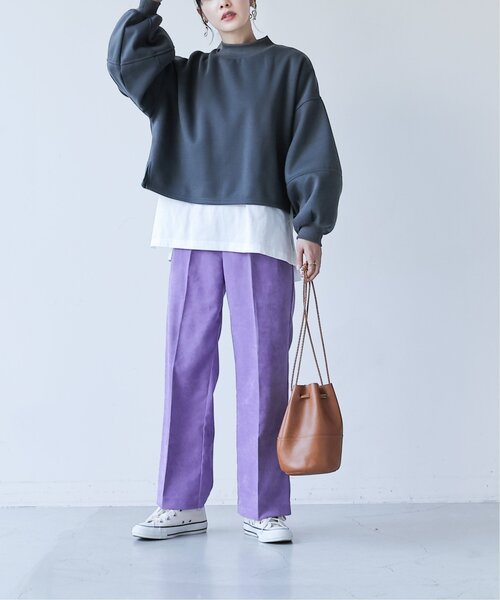 frames RAY CASSIN(フレームスレイカズン)の「センタープレスストレートパンツ(その他パンツ・レディース・パープル/ブラウン/グリーン/キナリ・FREE)」の20枚目の写真