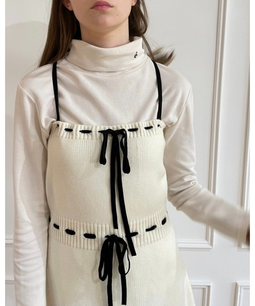 [新品]épine paris ribbon zip knit アイボリー épine paris ribbon zip knit アイボリー