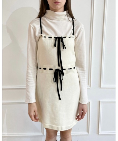 epine（エピヌ）の「velours ribbon knit onepiece（ワンピース）」 - WEAR