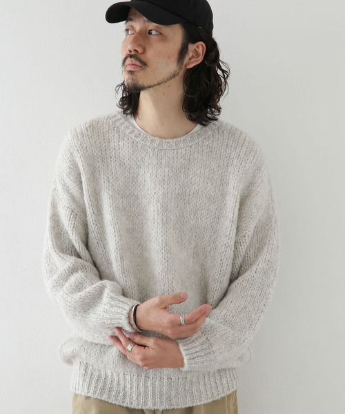 TRICOTS JEAN MARC（トリコットジーンマルク）の「【別注】TRICOTS JEAN MARC×Sonny Label　ローゲージプルオーバーニット（ニット/セーター・メンズ・ブラック/ライトグレー/ロイヤルブルー/イエロー・ONE）」の2枚目の写真