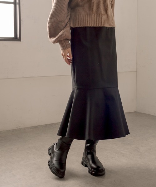 OLIVE des OLIVE（オリーブデオリーブ）の「ラッフルマーメイドスカート（スカート・レディース・ブラック/ダークブラウン/ブラウン/アイボリー・FREE）」の3枚目の写真