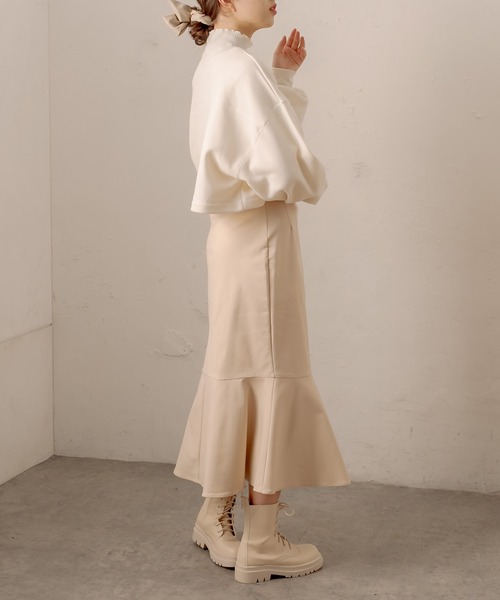 OLIVE des OLIVE（オリーブデオリーブ）の「ラッフルマーメイドスカート（スカート・レディース・ブラック/ダークブラウン/ブラウン/アイボリー・FREE）」の9枚目の写真