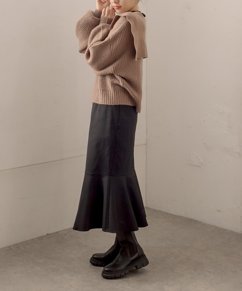 OLIVE des OLIVE（オリーブデオリーブ）の「ラッフルマーメイドスカート（スカート・レディース・ブラック/ダークブラウン/ブラウン/アイボリー・FREE）」の17枚目の写真