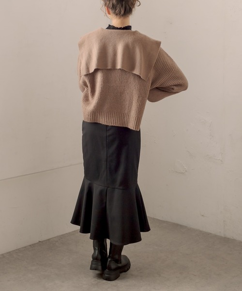 OLIVE des OLIVE（オリーブデオリーブ）の「ラッフルマーメイドスカート（スカート・レディース・ブラック/ダークブラウン/ブラウン/アイボリー・FREE）」の14枚目の写真