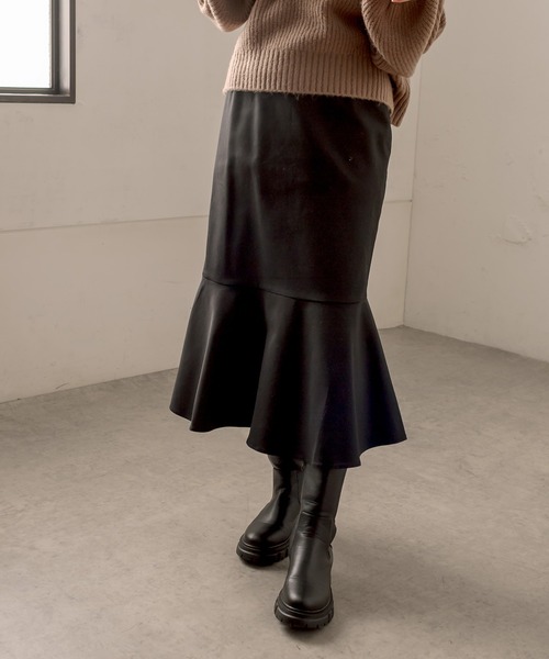 OLIVE des OLIVE（オリーブデオリーブ）の「ラッフルマーメイドスカート（スカート・レディース・ブラック/ダークブラウン/ブラウン/アイボリー・FREE）」の10枚目の写真