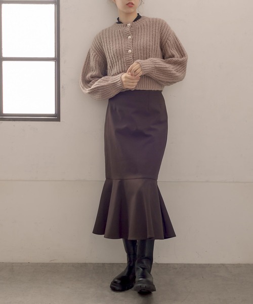 OLIVE des OLIVE（オリーブデオリーブ）の「ラッフルマーメイドスカート（スカート・レディース・ブラック/ダークブラウン/ブラウン/アイボリー・FREE）」の22枚目の写真