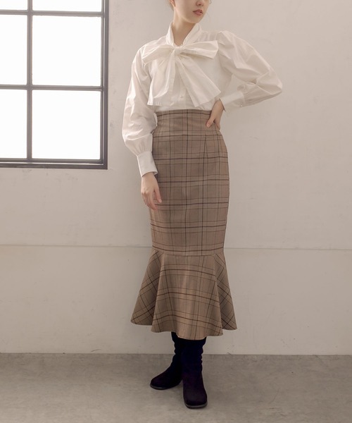 OLIVE des OLIVE（オリーブデオリーブ）の「ラッフルマーメイドスカート（スカート・レディース・ブラック/ダークブラウン/ブラウン/アイボリー・FREE）」の16枚目の写真