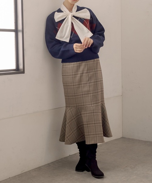 OLIVE des OLIVE（オリーブデオリーブ）の「ラッフルマーメイドスカート（スカート・レディース・ブラック/ダークブラウン/ブラウン/アイボリー・FREE）」の12枚目の写真