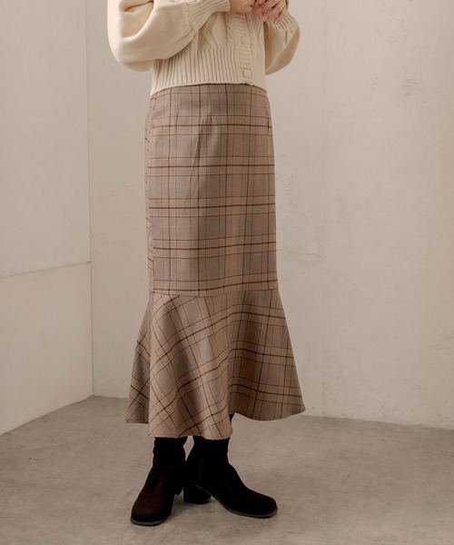 OLIVE des OLIVE（オリーブデオリーブ）の「ラッフルマーメイドスカート（スカート・レディース・ブラック/ダークブラウン/ブラウン/アイボリー・FREE）」の6枚目の写真