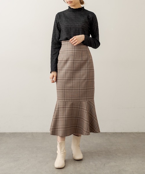 OLIVE des OLIVE（オリーブデオリーブ）の「ラッフルマーメイドスカート（スカート・レディース・ブラック/ダークブラウン/ブラウン/アイボリー・FREE）」の7枚目の写真