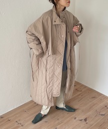 wee9s | layered design quilting long coat / レイヤードデザイン中綿キルティングロングコート(ダウンジャケット/コート)