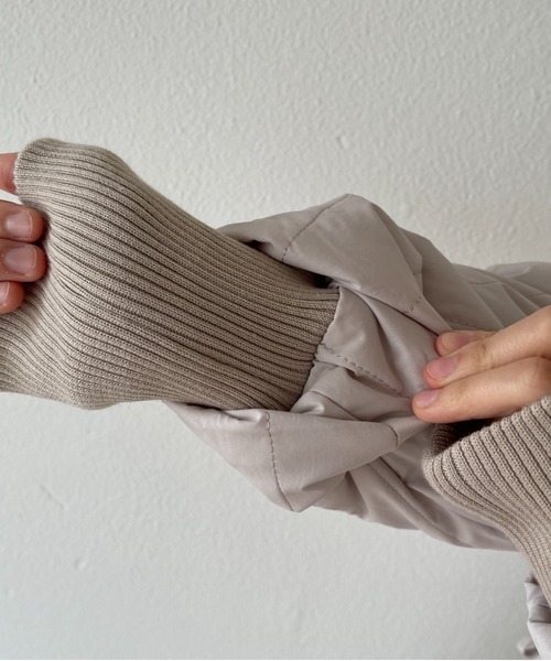 wee9s(ウィークス)の「layered design quilting long coat / レイヤードデザイン中綿キルティングロングコート(ダウンジャケット/コート・レディース・ベージュ/アイボリー/ブラック・FREE)」の19枚目の写真