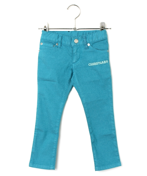 CHUBBYGANG（チャビーギャング）の「ロゴ刺繍　ストレッチツイルカラーパンツ（その他パンツ・キッズ・イエロー/ホワイト/エメラルド/ピンク・120/130/110/100）」の3枚目の写真