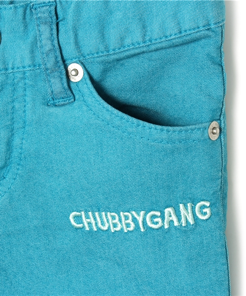 CHUBBYGANG（チャビーギャング）の「ロゴ刺繍　ストレッチツイルカラーパンツ（その他パンツ・キッズ・イエロー/ホワイト/エメラルド/ピンク・120/130/110/100）」の10枚目の写真