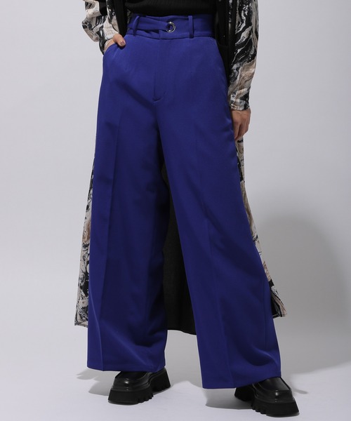 HARE（ハレ）の「センタープレスカラーワイドスラックス(HARE)（スラックス・レディース・ブラック/ブルー系その他/グリーン・SMALL/MEDIUM）」の3枚目の写真