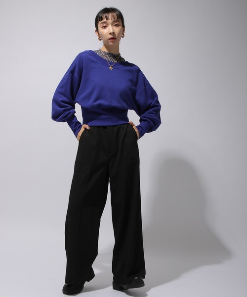 HARE（ハレ）の「センタープレスカラーワイドスラックス(HARE)（スラックス・レディース・ブラック/ブルー系その他/グリーン・SMALL/MEDIUM）」の9枚目の写真