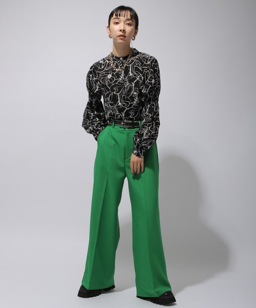 HARE（ハレ）の「センタープレスカラーワイドスラックス(HARE)（スラックス・レディース・ブラック/ブルー系その他/グリーン・SMALL/MEDIUM）」の20枚目の写真